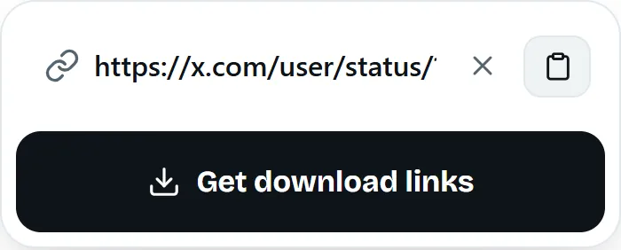 Post link pasted into the MP4fromX download box