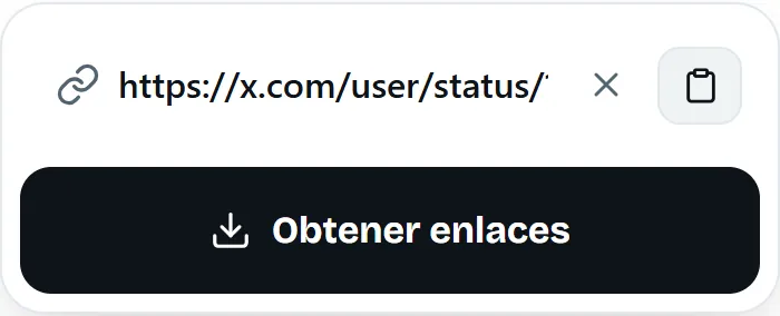 Enlace de una publicación pegado en el campo de descarga de MP4fromX