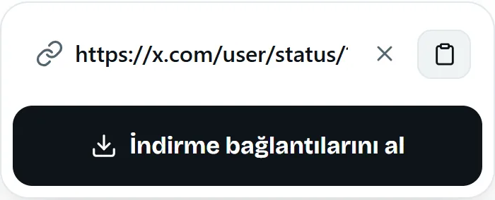 MP4fromX indirme alanına yapıştırılmış gönderi bağlantısı